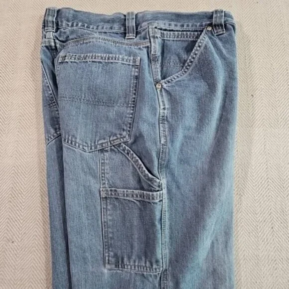 Route 66 Jeans Men's Size 32x34 Light Wash Denim Carpenter Boot Cut 100% Cotton - Picture 8 of 16